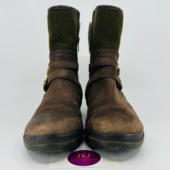 UGG Women's Simmens Brown Waterproof Leather Wool Lined Boots 1005269 Size 9 - Picture 2 of 13